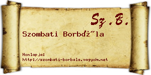 Szombati Borbála névjegykártya